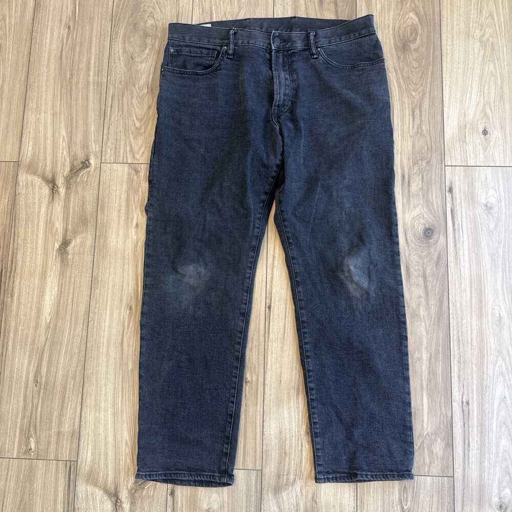 Gap Jeans Men Size 36x32 Relaxed Black Straight Leg Five Pockets Pants